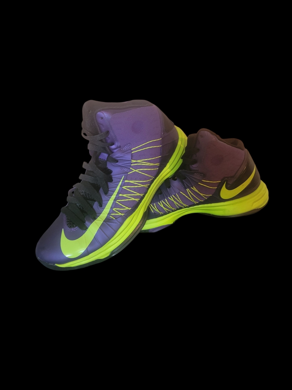 Nike Purple and Volt Basketball Sneakers - Picture 2 of 7